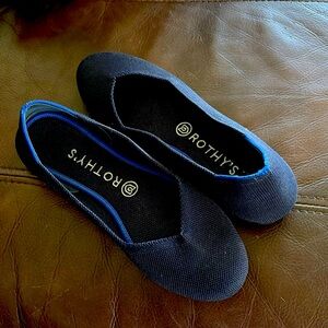 Rothy's The Flat Women's Size 8 US Navy Black Round Toe Slip On Flats Shoes